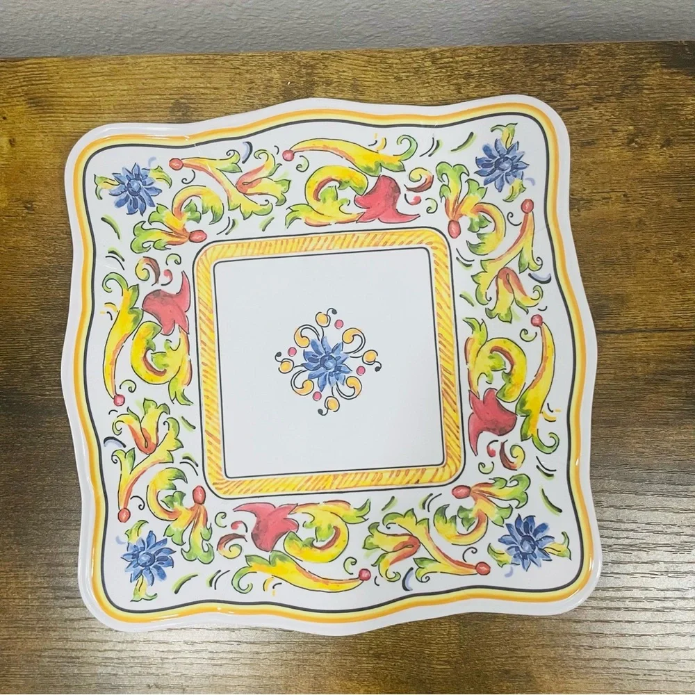 Sur La Table Floreal Melamine Dinnerware 2 Bowls & Single 9” Luncheon Plate